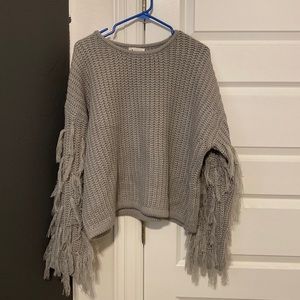 Cropped gray sweater